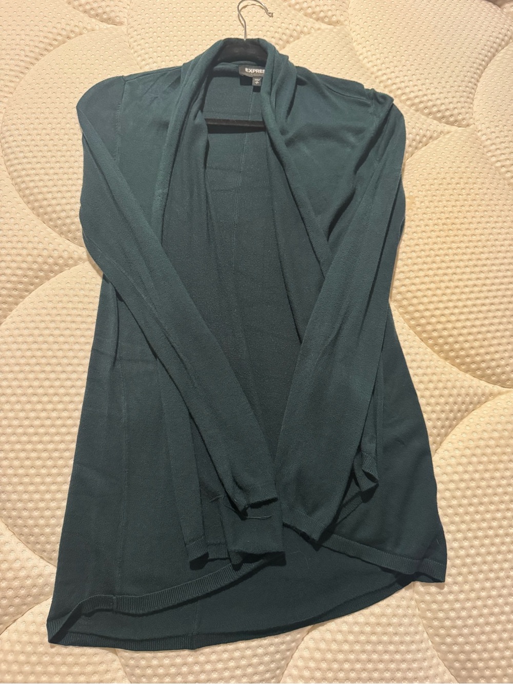 Express Open-Front Cardigan Sweater in Deep Teal
